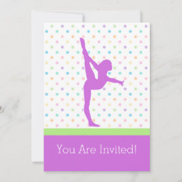 Invitación Pastel ve gimnasia en Lavanda