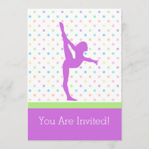Invitación Pastel ve gimnasia en Lavanda