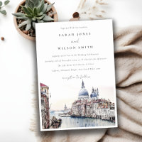 Pastel Venice Italy Canals Watercolor Boda