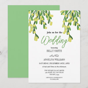 Invitación Pastel verde mistletoe para tu boda mágico