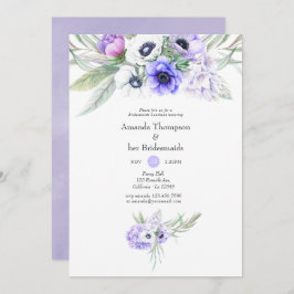 Invitación Pastel Violet Boda Floral Bridesmaids Luncheon