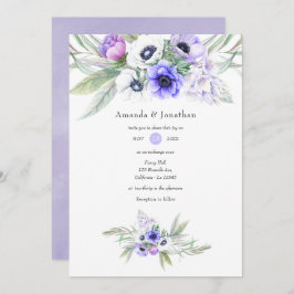 Invitación Pastel Violet Floral Boda