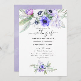 Invitación Pastel Violet Floral Boda