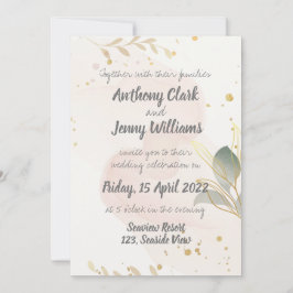 Invitación Pastel Watercolor Boda moderno