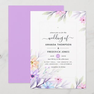 Invitación Pastel Watercolor Floral Boda