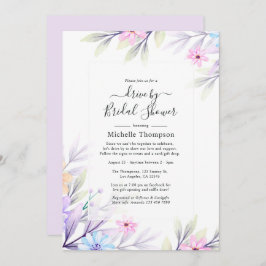 Invitación Pastel Watercolor Floral Drive By Shower