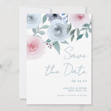 Pastel Watercolor Floral Rosas Guardar La Fecha