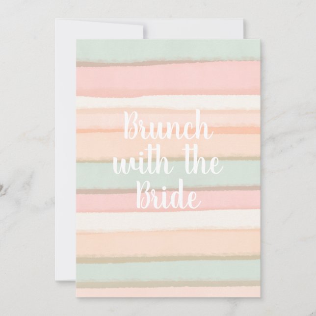 Invitación Pastel Watercolor Stripes Brunch Bridal Shower (Anverso)