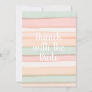 Invitación Pastel Watercolor Stripes Brunch Bridal Shower