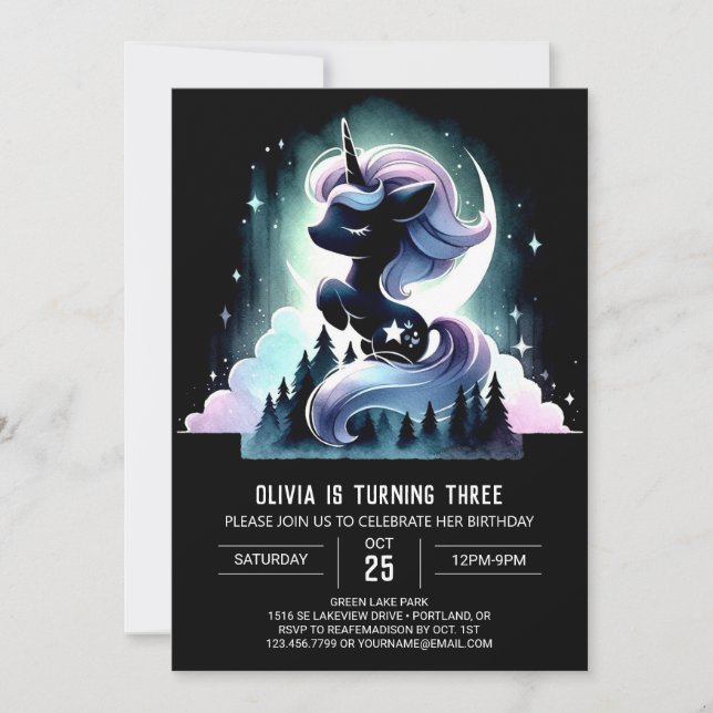 Invitación Pastel Whimsy Horse Birthday (Anverso)