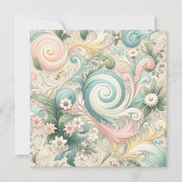 Invitación Pastel Whimsy Swirls: Un sueño de verano en Cottag