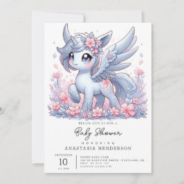 Invitación Pastel Whimsy Unicorn Baby Shower