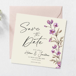 Invitación Pastel Wildflower Boho Wedding Save The Date