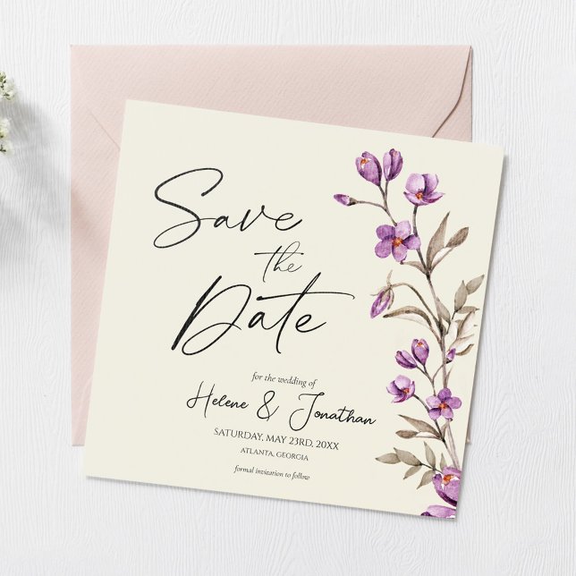 Invitación Pastel Wildflower Boho Wedding Save The Date (Subido por el creador)