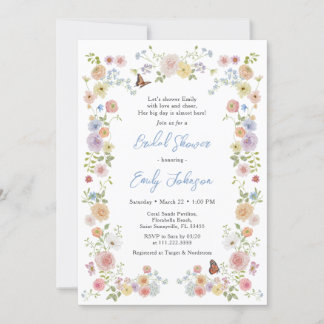 Invitación Pastel Wildflower Bridal Shower