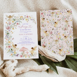 Invitación Pastel Wildflower Fairy Garden Chica Baby Shower
