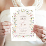 Invitación Pastel Wildflower Garden Boda de cuento de hadas<br><div class="desc">Esta exclusiva invitación a la boda es una puerta de entrada al encanto, adornada con delicadas flores silvestres pastel que bailan en tonos rosa, rubor, lavanda, amarillo y azul. El diseño capta la esencia de un cuento de hadas extravagante, invitándote a participar en una celebración que es tan mágica como...</div>
