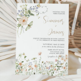 Invitación Pastel Wildflower Garden Delicate Boda Floral