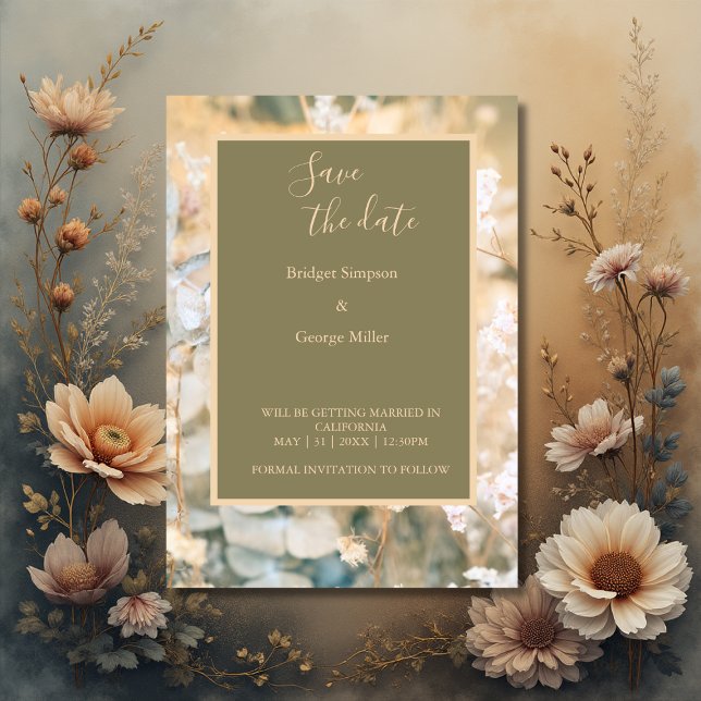 Invitación Pastel Wildflower Meadow Boda a salvo la fecha (Subido por el creador)