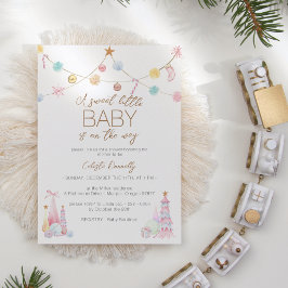 Invitación Pastel Winter Wonderland Sweet Little Baby Shower