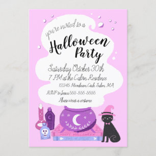 Invitación Pastel Witch Halloween Party