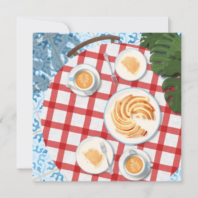 Invitación Pastel y café para dos (Anverso)