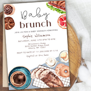 Invitación Pastelería de Brunch para Bebé Desayuno Baby Showe