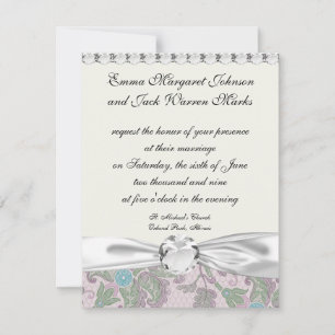 Invitación pastelería de primavera damasco floral