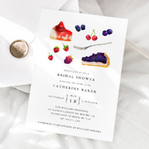 Invitación Pasteles acuáticos y frutas Ducha de novia dulce