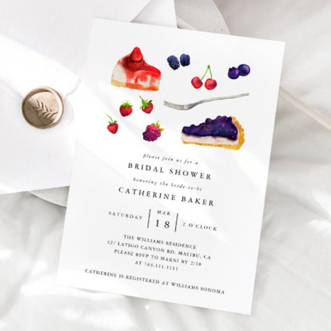 Invitación Pasteles acuáticos y frutas Ducha de novia dulce (Subido por el creador)