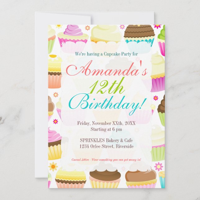Invitación Pasteles coloridos (Anverso)