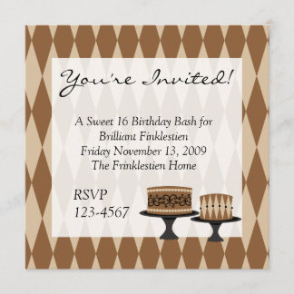 Invitación Pasteles de chocolate