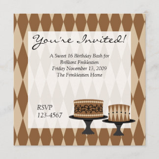Invitación Pasteles de chocolate