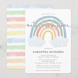 Invitación Pasteles de color arcoiris de Baby Shower virtual