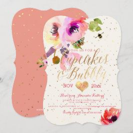 Invitación Pasteles de color de agua floral PixDezines+Bubbel