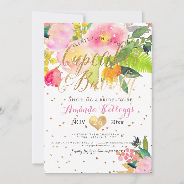 Invitación Pasteles de PixDezines y flor de primavera burbuje (Anverso)