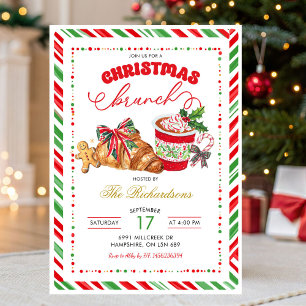 Invitación Pasteles Navideños Elegantes para Brunch de Navida
