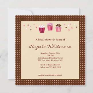 Invitación Pasteles rosas, marrones y crema