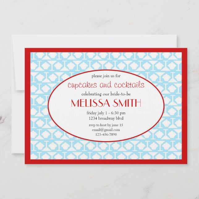 Invitación Pasteles y cócteles (Anverso)