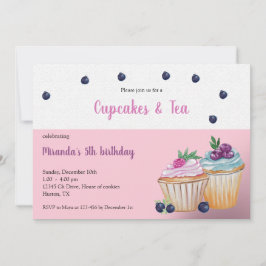 Invitación Pasteles Y Patada De Cumpleaños Del Té