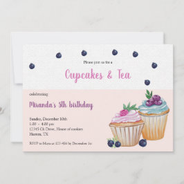 Invitación Pasteles Y Patada De Cumpleaños Del Té
