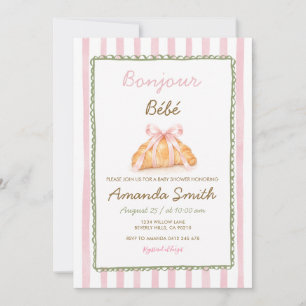 Invitación Pastelito de Rosa Baby Shower Panadería Francesa C