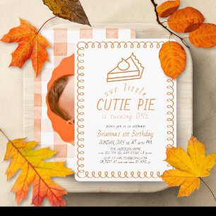 Invitación Pastelito Dulce Garabato Naranja Foto Cumpleaños 1