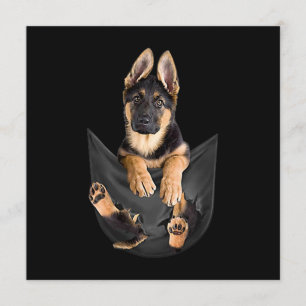 Invitación Pastor Alemán En Pocket T-Shirt Divertido Perro Lo
