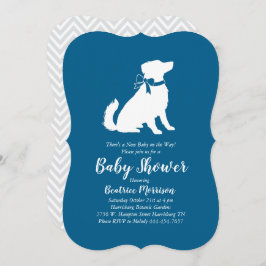 Invitación Pastor australiano Perro Baby Shower Blue Boy