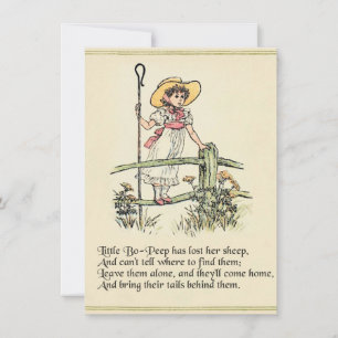 Invitación Pastorcita Bo-Peep: Clásico de Kate Greenaway para