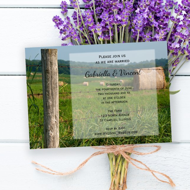 Invitación Pastos Agrícolas Verdes Boda de campo (Subido por el creador)