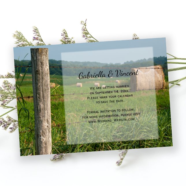 Invitación Pastos de Granja Verde Boda de campo Guardar la fe (Subido por el creador)