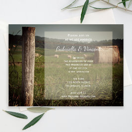 Invitación Pastos de Granja Verde Boda rural