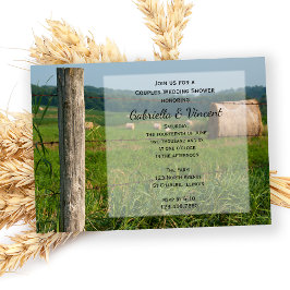 Invitación Pastos de Granja Verde Parejas De Campo Ducha De B